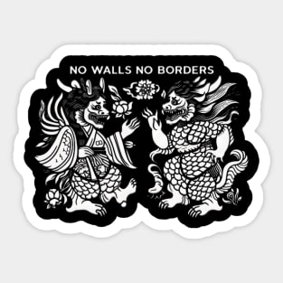 No Walls No Borders Sticker